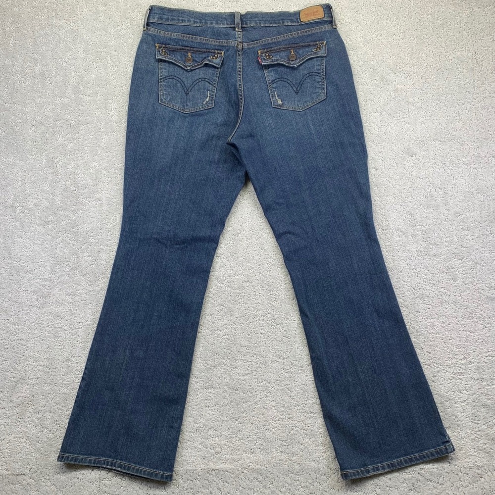 Levis 515 Boot Cut Jeans Women's Size‎ 12M Dark Wash Denim Jeans Flap Pocket Y2k